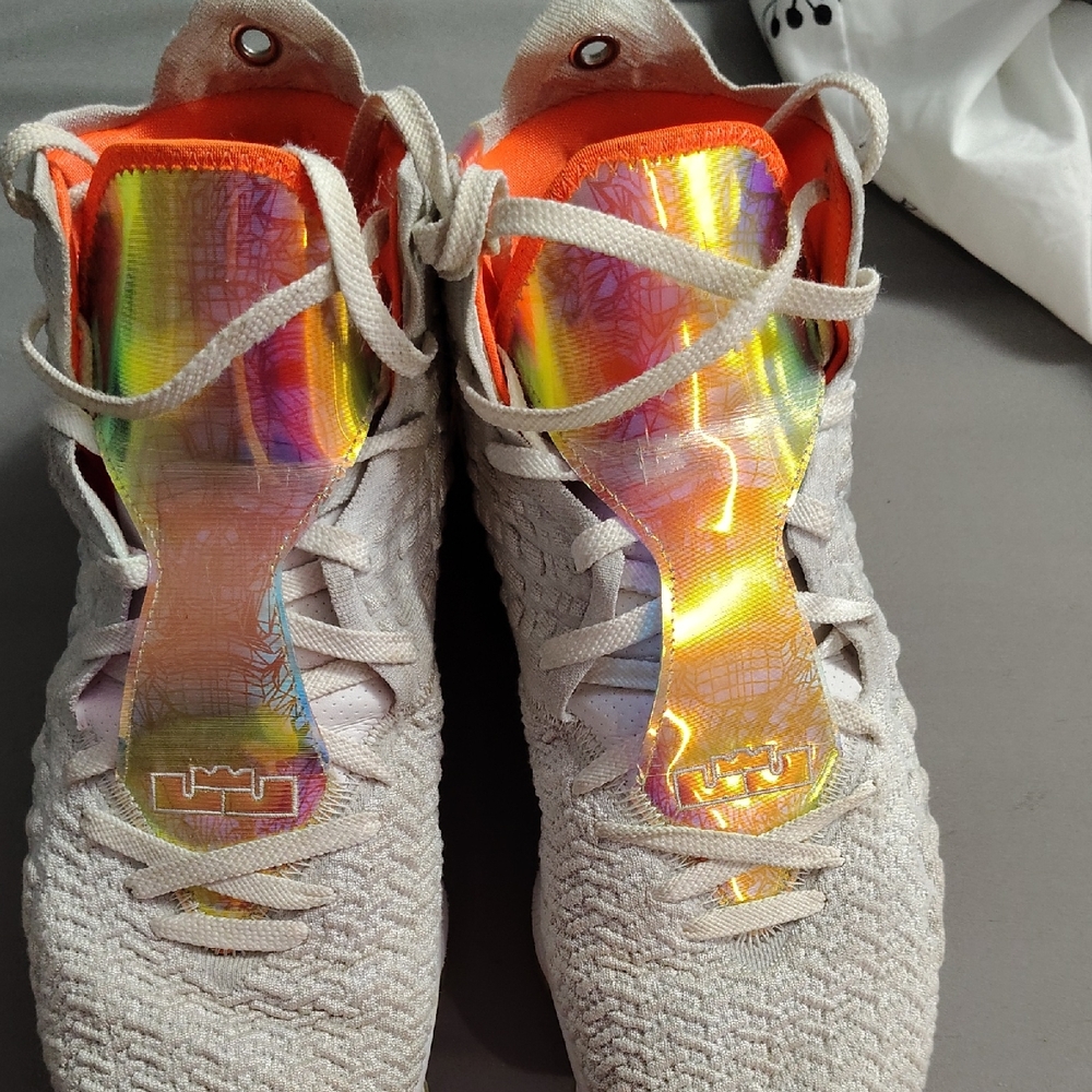 Men White and Orange Athletic Shoes